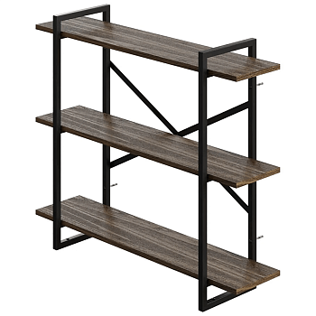 Полка навесная GUTTA 780х920х250 (3 полки) черный/коричневые